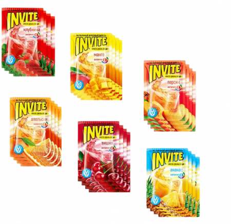 Напиток растворимый Инвайт ассорти 9г 