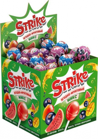 Конфеты Strike Ягодно-фруктовый микс 50шт 