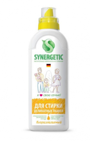 Гель для стирки Synergetic биоразлагаемый для деликатных тканей, 0,75л 