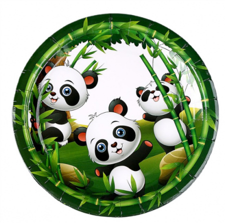 Тарелки бумажные Панда, 6шт 