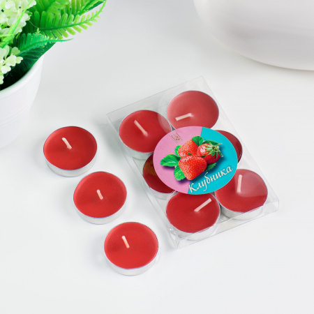 Набор свечей чайных ароматических 6 шт клубника 