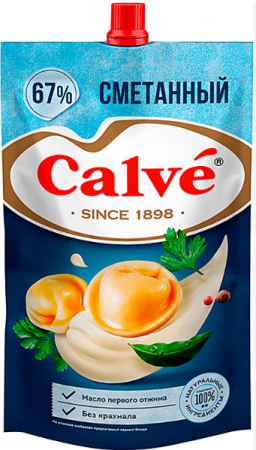Майонез Calve Сметанный 67% д/п 400/24 