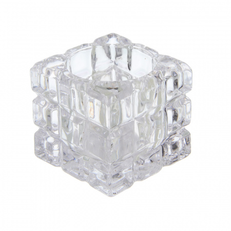 Подсвечник LADECOR Кубик стеклянный 5x5x4,5 см 