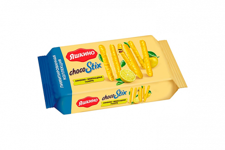 Печенье ChocoStix в лимонно-шоколадной глазури Яшкино 130г 