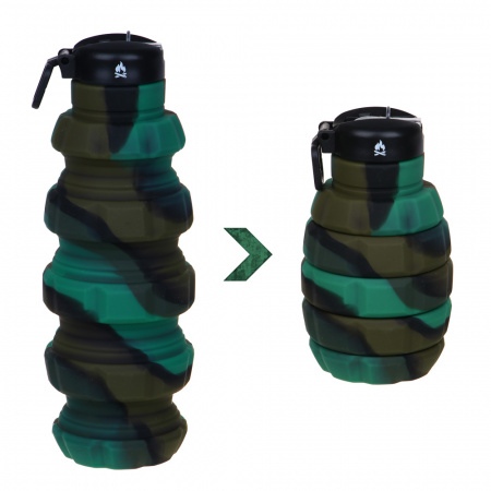 РУССО ТУРИСТО Бутылка туристическая, складная, 7,5х21/13см, 500мл, силикон 