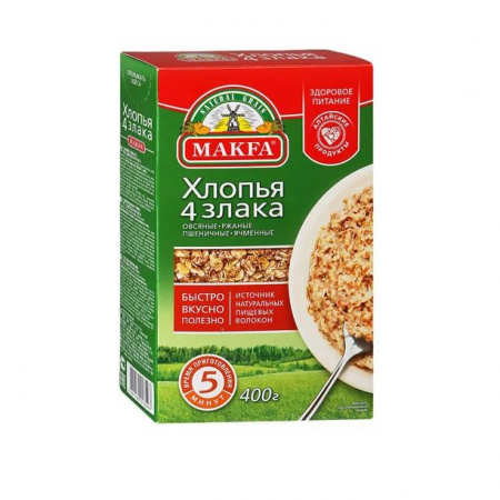 Хлопья Макфа 4 злака 400гр 