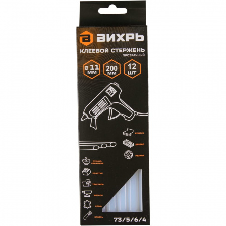 Клеевой стержень 11х200мм, 12шт. Вихрь 
