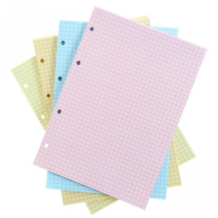 Сменный блок д/тетр на кольцах А5 200л бл 65г/м2 4цв 