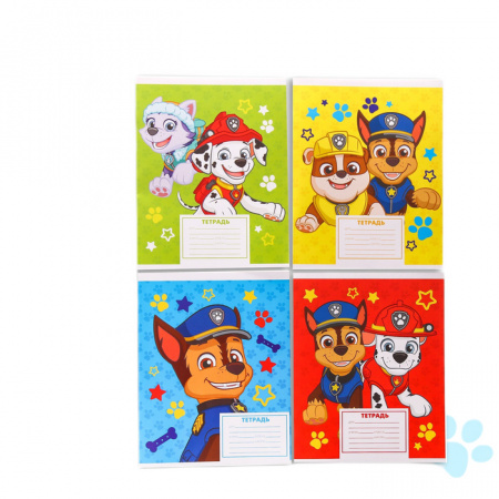 Тетрадь в линейку Щенячий патруль 4 вида 12л 