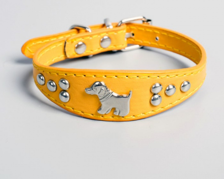 Ошейник-селедка со щенком 29-32х2,5см искусственная кожа микс 