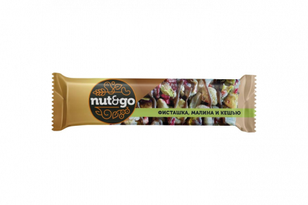 Батончик NUT&GO фисташка кешью малина глазиров 28г 
