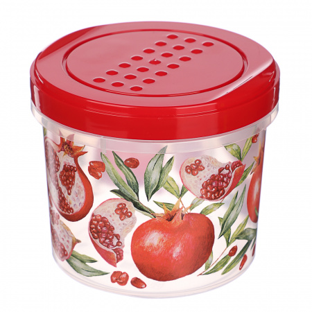 Банка с завинчивающейся крышкой декор Гранат пластик 0,7л 