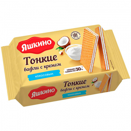 Ваф.тонкие Яшкино 144г кокосовый крем 