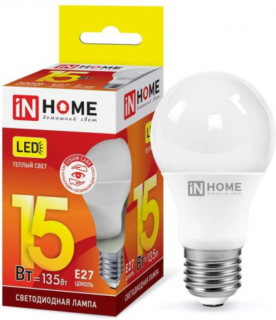 ASD/inHome VC ЛОН A60 E27 15W(1350lm) 3000К 3K (без пульсации) 0266 