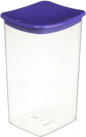 Емкость для сыпучих продуктов 1,9л квадр. Ягодный (15)  