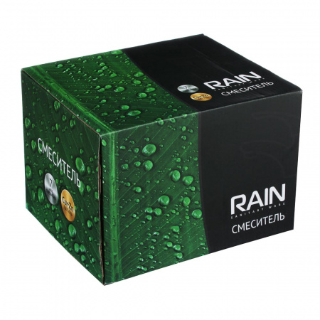 RAIN Смеситель для ванны Алия, с кор. изливом, керам. кран-буксы 1/2,  с ком. для душа,  латунь 