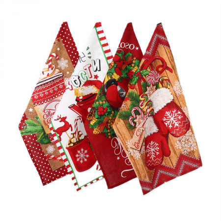 Набор полотенец кух Доляна Сказочного Нового года 35х60см-4шт 100% хл 