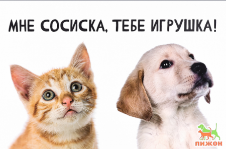 Коврик под миску Пижон 43х28см Мне сосиска, тебе игрушка! 