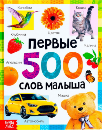 Книга в твёрдом переплёте Первые 500 слов малыша 80стр 