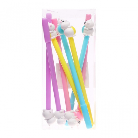 Ручка гелевая-прикол МИКС Котенок с клубком 