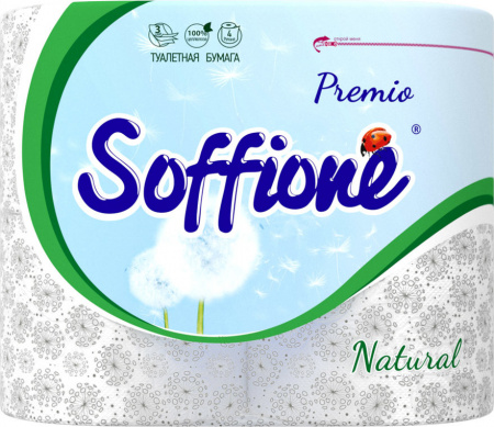 Туалетная бумага Soffione 3х сл. 4 шт Премиум  