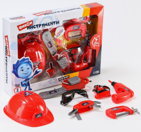 Набор инструментов Фиксики Фикси инструменты с каской 
