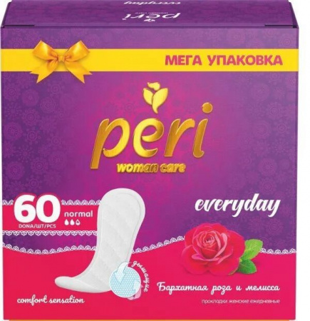 Женские ежедневные прокладки PERI Роза 60шт 