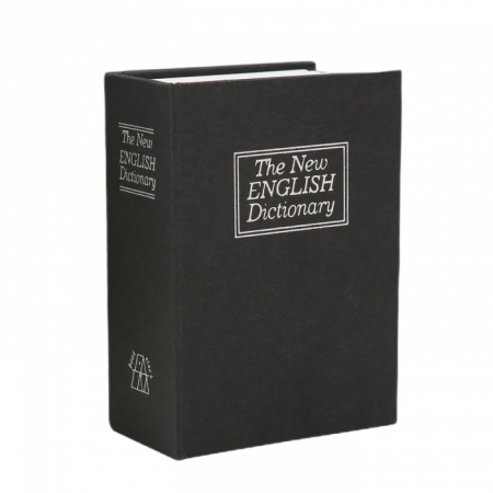 Шкатулка сейф книга+копилка пластик металл Словарь английского языка чёрная 4,5х8х11см 