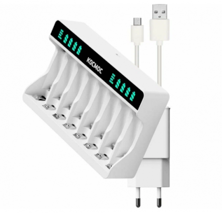 Зарядное устройство КОСМОС 1-4 AA/AAA питание от USB шнура KOC803USB 