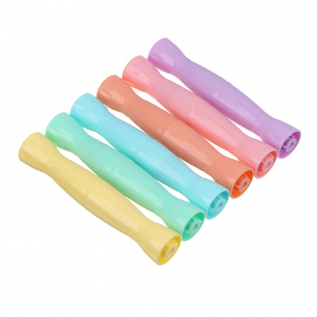 Маркер-выделитель круглый корпус 6 цветов 