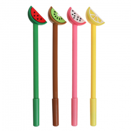 Ручка-прикол Calligrata "Фрукты", гелевая, МИКС 