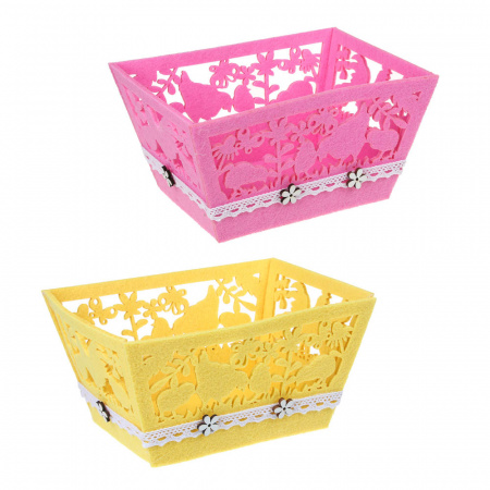 Корзинка декоративная, фетр, 18x9 см, 2 цвета 