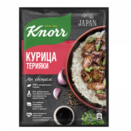 Смесь для приготовления курицы Терияки Knorr На Второе, 28 г/24 